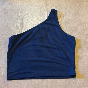 Shein one shoulder blue shirt